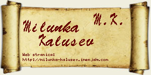 Milunka Kalušev vizit kartica
